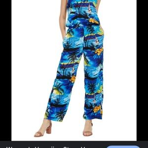 Awaii Angover Blue and Yellow Tropical Jumpsuit with Relaxed Fit